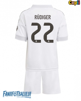Real Madrid Antonio Rudiger #22 Echipament de Fotbal Replică 2025-26 Copii Acasa (+ Șorturi)